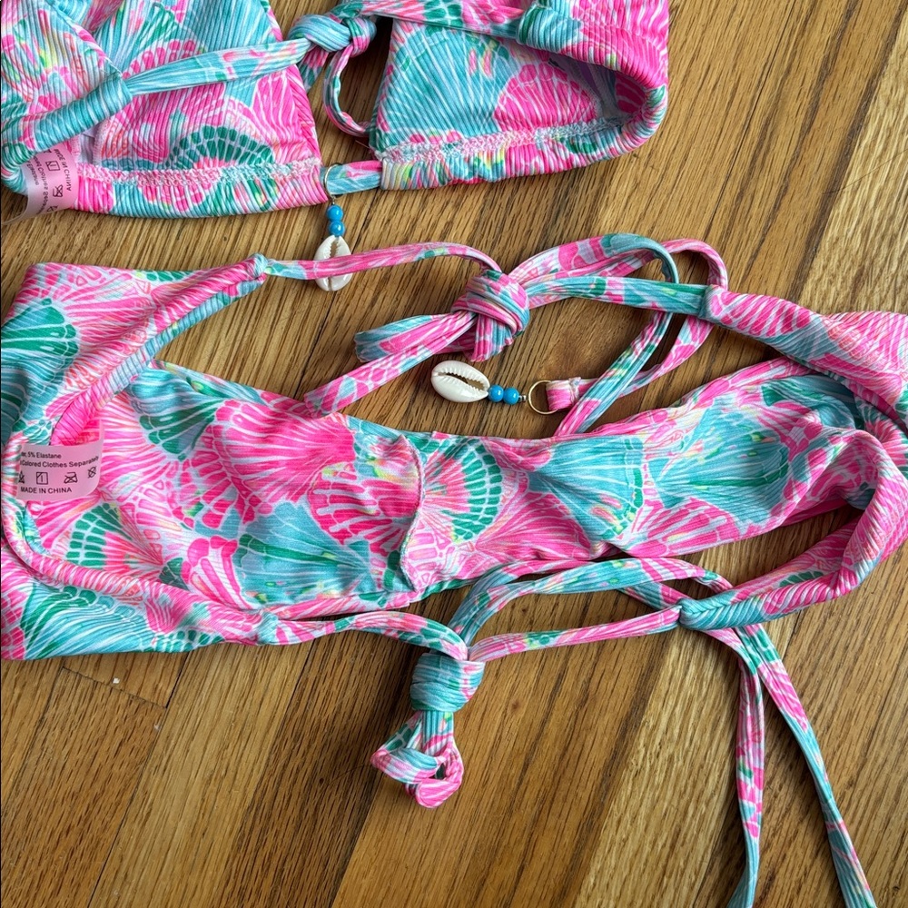 Colorful Shell Print Bikini Set Womens XS - Picture 5 of 7